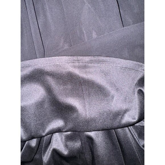 Express Black Ruffle V Neck Long Sheer Sleeve Fit And Flare Mini Dress Size 2 - Picture 9 of 11